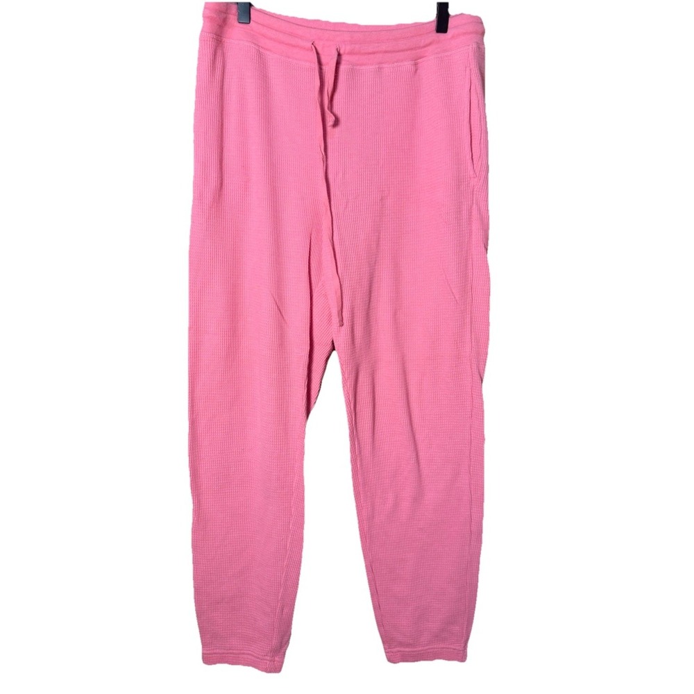 Aritzia TNA Pink Waffle Loungewear Set Pajamas Casual Size Large EUC - Picture 7 of 7